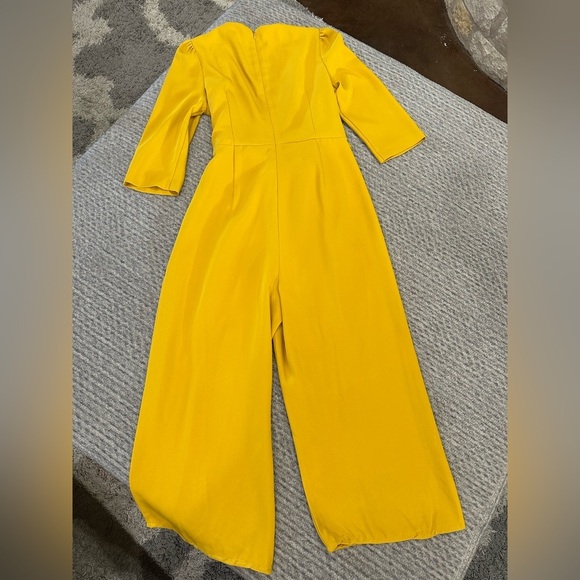 ANTONIO MELANI Gold Wide Leg Romper with Sash/Tie - Picture 3 of 8